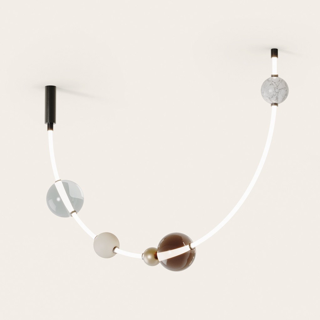 [C1347/HORIZONTAL] YMA HORIZONTAL CATALOGO COLGANTE (BLANCO, METAL CROMO, FUME GRIS 20CM, FUME GRIS 20CM)