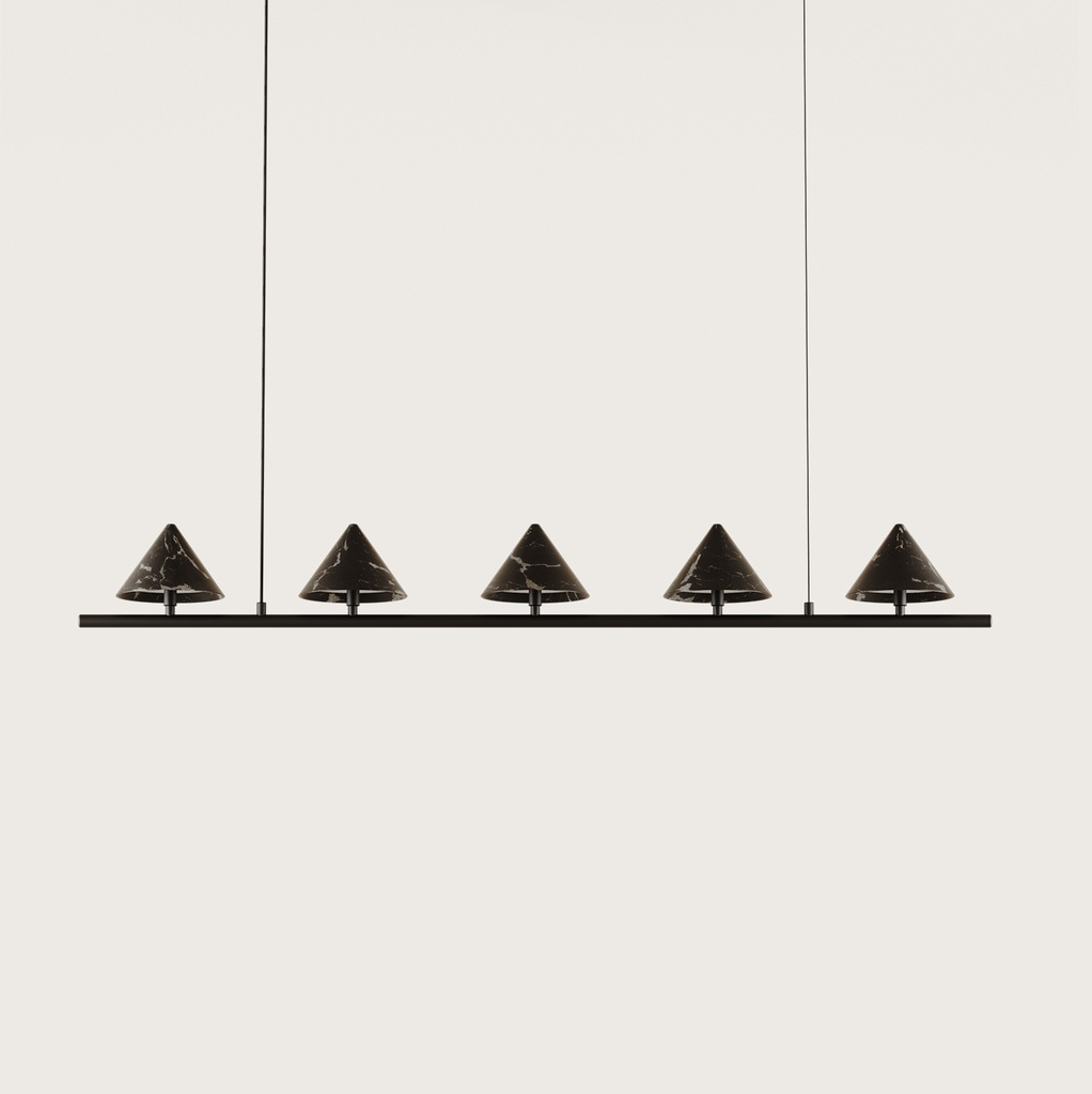 [C1336/5/NEG] ANZA L COLGANTE (NEGRO MATE/ MARMOL NEGRO)