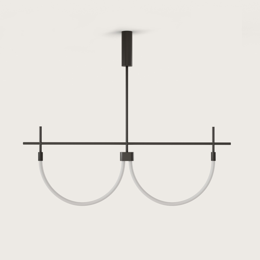 [C1329/2/NEG] CRAM DOBLE COLGANTE (NEGRO MATE)